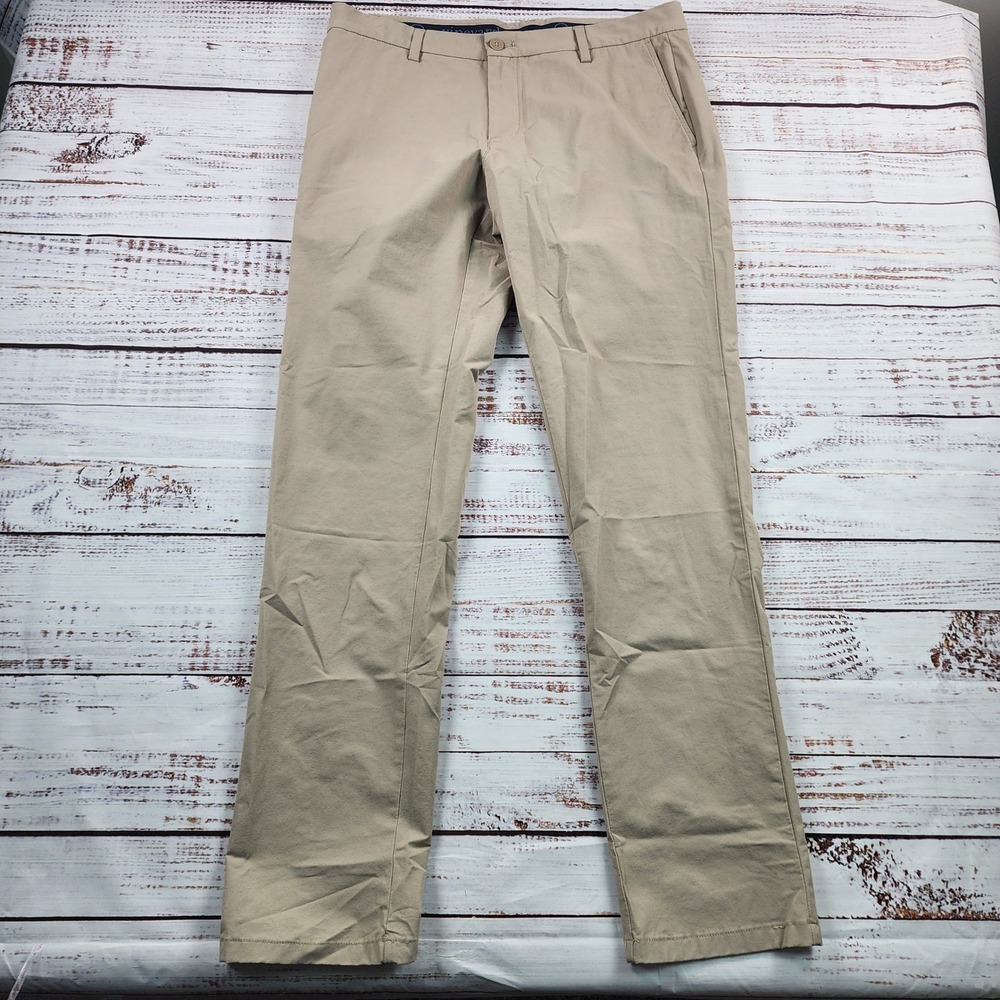 Vineyard Vines On The Go Pant Mens 36x34 Khaki Beige Stretch Chino Performance